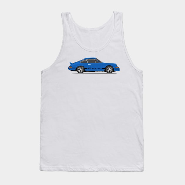 supercar 911 carrera rs turbo 1972 side blue Tank Top by creative.z